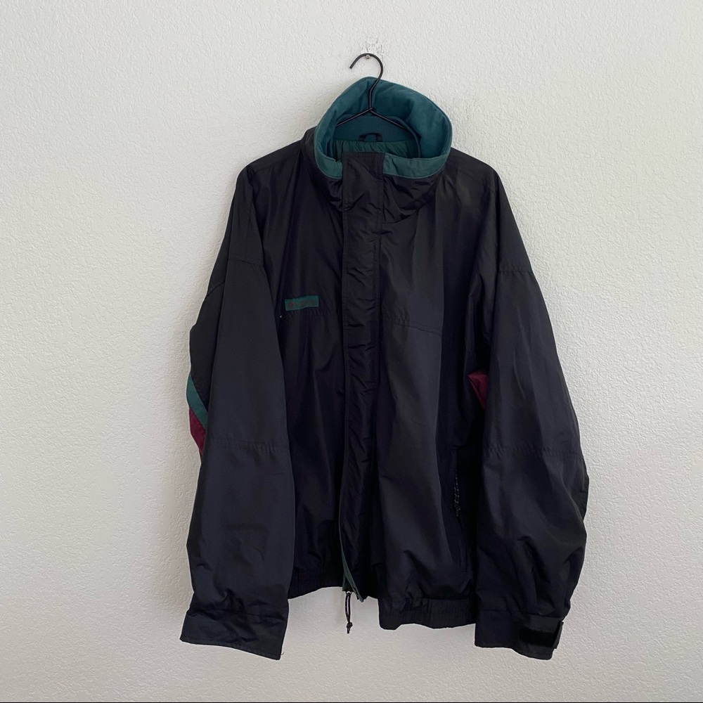COLUMBIA Men’s XL Black & Green Windbreaker Jacket